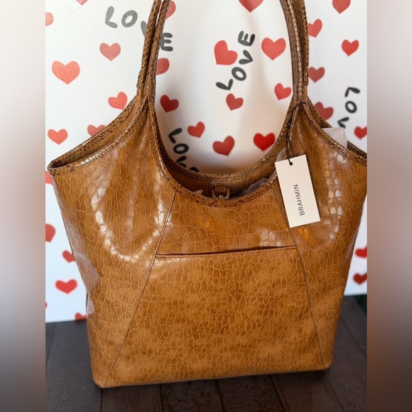 Brahmin Iona Cashew Zostera Tote Leather Handbag Animal Print NWT $425 PRICEFIRM - Picture 11 of 15